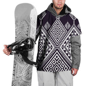 Накидка на куртку 3D с принтом Мильфлер в Санкт-Петербурге, 100% полиэстер |  | геометрия | орнамент | черно белый | этно