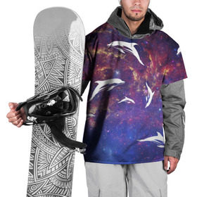 Накидка на куртку 3D с принтом Дельфин в Санкт-Петербурге, 100% полиэстер |  | Тематика изображения на принте: дельфин | космос