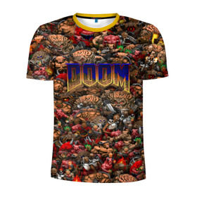 Мужская футболка 3D спортивная с принтом Doom. Все монстры (pixel art) в Санкт-Петербурге, 100% полиэстер с улучшенными характеристиками | приталенный силуэт, круглая горловина, широкие плечи, сужается к линии бедра | Тематика изображения на принте: 