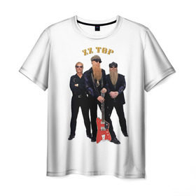 Мужская футболка 3D с принтом ZZ TOP в Санкт-Петербурге, 100% полиэфир | прямой крой, круглый вырез горловины, длина до линии бедер | blues | rock | zz top | блюз | зизи топ | музыка | рок