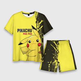 Мужской костюм с шортами 3D с принтом Pikachu Pika Pika в Санкт-Петербурге,  |  | go | pikachu | pokemon | го | пика | пикачу | покемон