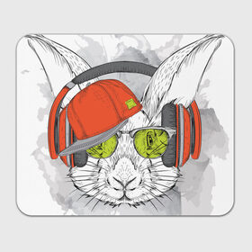 Коврик прямоугольный с принтом Стильный Кролик в Санкт-Петербурге, натуральный каучук | размер 230 х 185 мм; запечатка лицевой стороны | Тематика изображения на принте: dj | music | rnb | животные | клубная | музыка