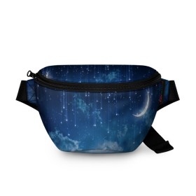 Поясная сумка 3D с принтом Звездное небо в Санкт-Петербурге, 100% полиэстер | плотная ткань, ремень с регулируемой длиной, внутри несколько карманов для мелочей, основное отделение и карман с обратной стороны сумки застегиваются на молнию | вселенная | галактика | звезды | небо | ночь