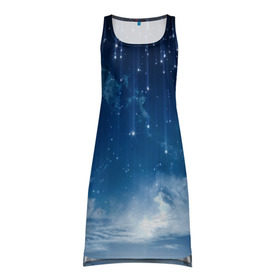 Платье-майка 3D с принтом Звездное небо в Санкт-Петербурге, 100% полиэстер | полуприлегающий силуэт, широкие бретели, круглый вырез горловины, удлиненный подол сзади. | вселенная | галактика | звезды | небо | ночь
