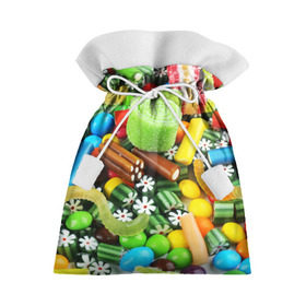 Подарочный 3D мешок с принтом Сладости в Санкт-Петербурге, 100% полиэстер | Размер: 29*39 см | вкуснотища | вкусняшки | глазурь | жевачка | карамель | карамельки | конфетки | конфеты | леденец | мармеладки | сахар | сладости