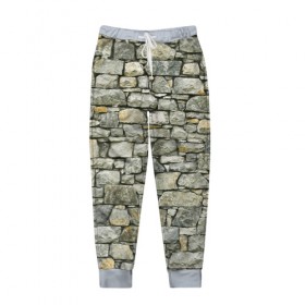 Мужские брюки 3D с принтом Каменная стена в Санкт-Петербурге, 100% полиэстер | манжеты по низу, эластичный пояс регулируется шнурком, по бокам два кармана без застежек, внутренняя часть кармана из мелкой сетки | 