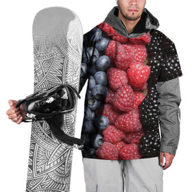 Накидка на куртку 3D с принтом Сочные ягоды в Санкт-Петербурге, 100% полиэстер |  | богатый урожай | брусника | ерга | земляника | клубника | клюква | малина | морожка | облепиха | рябина | смородина | сок | сочные плоды | фрукты | черника | черноплодка | шиповник | ягоды
