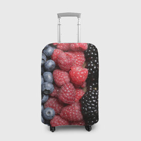 Чехол для чемодана 3D с принтом Сочные ягоды в Санкт-Петербурге, 86% полиэфир, 14% спандекс | двустороннее нанесение принта, прорези для ручек и колес | богатый урожай | брусника | ерга | земляника | клубника | клюква | малина | морожка | облепиха | рябина | смородина | сок | сочные плоды | фрукты | черника | черноплодка | шиповник | ягоды