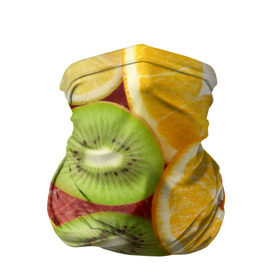 Бандана-труба 3D с принтом Сочные фрукты в Санкт-Петербурге, 100% полиэстер, ткань с особыми свойствами — Activecool | плотность 150‒180 г/м2; хорошо тянется, но сохраняет форму | апельсин | грейпфрут | десерт | дольки | киви | кусочки фруктов | лайм | лимон | разрез | сечение | фреш | фрукты | цитрусовые