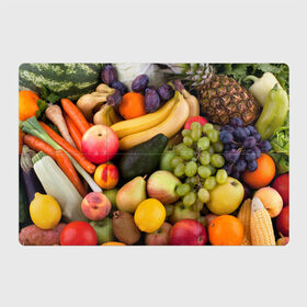 Магнитный плакат 3Х2 с принтом Спелые фрукты в Санкт-Петербурге, Полимерный материал с магнитным слоем | 6 деталей размером 9*9 см | ананас | арбуз | банан | богатый урожай | виноград | горох | груша | еда | капуста | картофель | лук | морковь | овощи | огурец | перец | персик | слива | сочные плоды | томат | фасоль | фрукты | яблоко