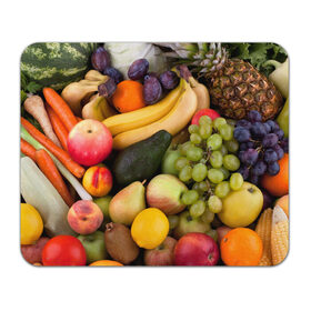 Коврик прямоугольный с принтом Спелые фрукты в Санкт-Петербурге, натуральный каучук | размер 230 х 185 мм; запечатка лицевой стороны | ананас | арбуз | банан | богатый урожай | виноград | горох | груша | еда | капуста | картофель | лук | морковь | овощи | огурец | перец | персик | слива | сочные плоды | томат | фасоль | фрукты | яблоко