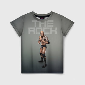 Детская футболка 3D с принтом The Rock WWE в Санкт-Петербурге, 100% гипоаллергенный полиэфир | прямой крой, круглый вырез горловины, длина до линии бедер, чуть спущенное плечо, ткань немного тянется | dwayne johnson | the rock | wwe | рестлинг | спорт