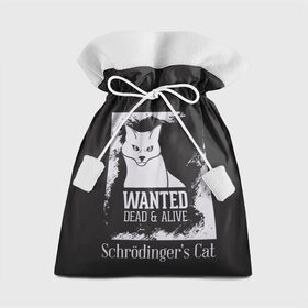 Подарочный 3D мешок с принтом Wanted Cat в Санкт-Петербурге, 100% полиэстер | Размер: 29*39 см | белое | котик | кошка | надписи | новинки | прикольные | рисунок | черное