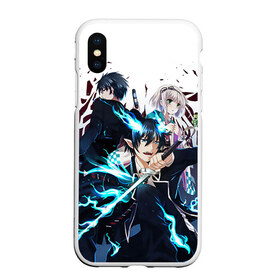 Чехол для iPhone XS Max матовый с принтом Blue Exorcist в Санкт-Петербурге, Силикон | Область печати: задняя сторона чехла, без боковых панелей | anime | ao no exorcist | blue exorcist | аниме | синий экзорцист | экзорцист