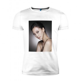 Мужская футболка премиум с принтом Song Hye-kyo в Санкт-Петербурге, 92% хлопок, 8% лайкра | приталенный силуэт, круглый вырез ворота, длина до линии бедра, короткий рукав | 