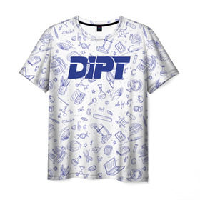 Мужская футболка 3D с принтом DIPT в Санкт-Петербурге, 100% полиэфир | прямой крой, круглый вырез горловины, длина до линии бедер | 