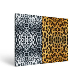Холст прямоугольный с принтом Леопард/Снежный Барс в Санкт-Петербурге, 100% ПВХ |  | Тематика изображения на принте: textures | барс | животное | леопард | пятна | снежный | текстура | чёрное с белым