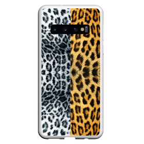 Чехол для Samsung Galaxy S10 с принтом Леопард Снежный Барс в Санкт-Петербурге, Силикон | Область печати: задняя сторона чехла, без боковых панелей | Тематика изображения на принте: textures | барс | животное | леопард | пятна | снежный | текстура | чёрное с белым