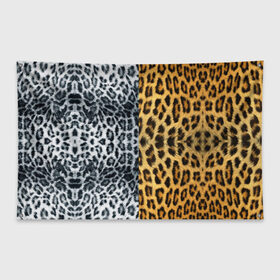 Флаг-баннер с принтом Леопард Снежный Барс в Санкт-Петербурге, 100% полиэстер | размер 67 х 109 см, плотность ткани — 95 г/м2; по краям флага есть четыре люверса для крепления | textures | барс | животное | леопард | пятна | снежный | текстура | чёрное с белым