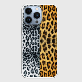 Чехол для iPhone 13 Pro с принтом Леопард Снежный Барс в Санкт-Петербурге,  |  | Тематика изображения на принте: textures | барс | животное | леопард | пятна | снежный | текстура | чёрное с белым