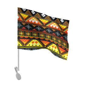 Флаг для автомобиля с принтом Element ethnic в Санкт-Петербурге, 100% полиэстер | Размер: 30*21 см | орнамент | полосы | этно