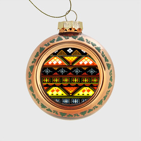 Стеклянный ёлочный шар с принтом Element ethnic в Санкт-Петербурге, Стекло | Диаметр: 80 мм | орнамент | полосы | этно