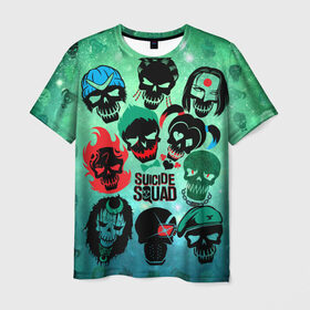 Мужская футболка 3D с принтом Suicide Squad в Санкт-Петербурге, 100% полиэфир | прямой крой, круглый вырез горловины, длина до линии бедер | suicide squad
