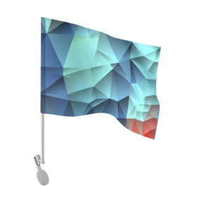 Флаг для автомобиля с принтом Polygon blue в Санкт-Петербурге, 100% полиэстер | Размер: 30*21 см | Тематика изображения на принте: полигон | текстура