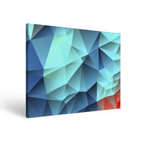 Холст прямоугольный с принтом Polygon blue в Санкт-Петербурге, 100% ПВХ |  | Тематика изображения на принте: полигон | текстура