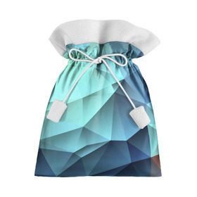 Подарочный 3D мешок с принтом Polygon blue в Санкт-Петербурге, 100% полиэстер | Размер: 29*39 см | Тематика изображения на принте: полигон | текстура