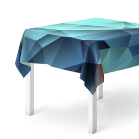 Скатерть 3D с принтом Polygon blue в Санкт-Петербурге, 100% полиэстер (ткань не мнется и не растягивается) | Размер: 150*150 см | полигон | текстура