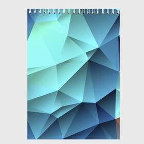 Скетчбук с принтом Polygon blue в Санкт-Петербурге, 100% бумага
 | 48 листов, плотность листов — 100 г/м2, плотность картонной обложки — 250 г/м2. Листы скреплены сверху удобной пружинной спиралью | полигон | текстура