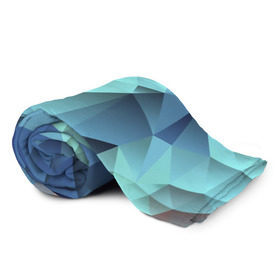 Плед 3D с принтом Polygon blue в Санкт-Петербурге, 100% полиэстер | закругленные углы, все края обработаны. Ткань не мнется и не растягивается | Тематика изображения на принте: полигон | текстура