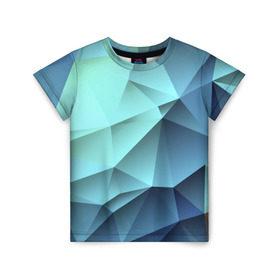Детская футболка 3D с принтом Polygon blue в Санкт-Петербурге, 100% гипоаллергенный полиэфир | прямой крой, круглый вырез горловины, длина до линии бедер, чуть спущенное плечо, ткань немного тянется | Тематика изображения на принте: полигон | текстура