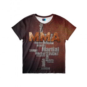 Детская футболка 3D с принтом MMA в Санкт-Петербурге, 100% гипоаллергенный полиэфир | прямой крой, круглый вырез горловины, длина до линии бедер, чуть спущенное плечо, ткань немного тянется | judo | mixed | mma | sambo | wrestling