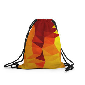 Рюкзак-мешок 3D с принтом Golden в Санкт-Петербурге, 100% полиэстер | плотность ткани — 200 г/м2, размер — 35 х 45 см; лямки — толстые шнурки, застежка на шнуровке, без карманов и подкладки | геометрия | полигоны | разноцветный | треугольники | яркий