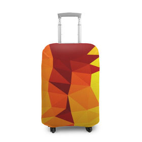 Чехол для чемодана 3D с принтом Golden в Санкт-Петербурге, 86% полиэфир, 14% спандекс | двустороннее нанесение принта, прорези для ручек и колес | геометрия | полигоны | разноцветный | треугольники | яркий