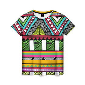Женская футболка 3D с принтом Зимбабве в Санкт-Петербурге, 100% полиэфир ( синтетическое хлопкоподобное полотно) | прямой крой, круглый вырез горловины, длина до линии бедер | африка | орнамент | этнический | этно