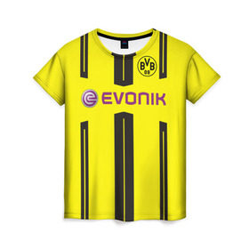 Женская футболка 3D с принтом Borussia Dortmund в Санкт-Петербурге, 100% полиэфир ( синтетическое хлопкоподобное полотно) | прямой крой, круглый вырез горловины, длина до линии бедер | боруссия | дортмунд