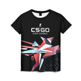 Женская футболка 3D с принтом cs:go - Point Disarray style (Буйство красок) в Санкт-Петербурге, 100% полиэфир ( синтетическое хлопкоподобное полотно) | прямой крой, круглый вырез горловины, длина до линии бедер | cs | csgo | го | кс