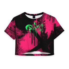 Женская футболка 3D укороченная с принтом cs:go - Neon Revolution в Санкт-Петербурге, 100% полиэстер | круглая горловина, длина футболки до линии талии, рукава с отворотами | cs | csgo | го | кс