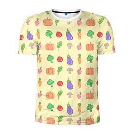 Мужская футболка 3D спортивная с принтом Рай вегетарианца в Санкт-Петербурге, 100% полиэстер с улучшенными характеристиками | приталенный силуэт, круглая горловина, широкие плечи, сужается к линии бедра | вегетарианцы | забавные | необычные | овощи | приколы