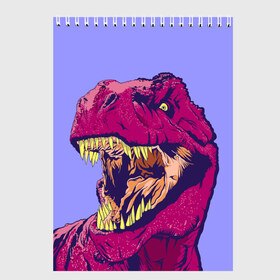 Скетчбук с принтом rex в Санкт-Петербурге, 100% бумага
 | 48 листов, плотность листов — 100 г/м2, плотность картонной обложки — 250 г/м2. Листы скреплены сверху удобной пружинной спиралью | dinosaur | t rex | динозавр | рекс | тирекс