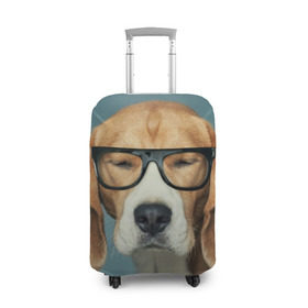 Чехол для чемодана 3D с принтом Бигль в Санкт-Петербурге, 86% полиэфир, 14% спандекс | двустороннее нанесение принта, прорези для ручек и колес | Тематика изображения на принте: бигль | гончая | дворняжка | охотничья | песик | песики | собака | собаки