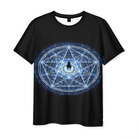 Мужская футболка 3D с принтом Цельнометаллический алхимик в Санкт-Петербурге, 100% полиэфир | прямой крой, круглый вырез горловины, длина до линии бедер | alchemist | fullmetal | алхимик | алхимический круг | алхимия | стальной