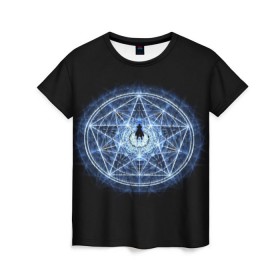 Женская футболка 3D с принтом Цельнометаллический алхимик в Санкт-Петербурге, 100% полиэфир ( синтетическое хлопкоподобное полотно) | прямой крой, круглый вырез горловины, длина до линии бедер | alchemist | fullmetal | алхимик | алхимический круг | алхимия | стальной