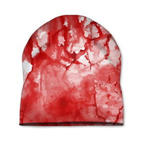Шапка 3D с принтом Кровь в Санкт-Петербурге, 100% полиэстер | универсальный размер, печать по всей поверхности изделия | брызги | капли | кровь | ужас | хэллоуин