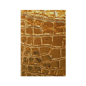 Обложка для паспорта матовая кожа с принтом Золотой Крокодил в Санкт-Петербурге, натуральная матовая кожа | размер 19,3 х 13,7 см; прозрачные пластиковые крепления | Тематика изображения на принте: gold | texture | глянец | золото | кожа | крокодил | текстура