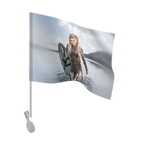 Флаг для автомобиля с принтом Лагерта в Санкт-Петербурге, 100% полиэстер | Размер: 30*21 см | викинги