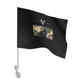 Флаг для автомобиля с принтом Викинги в Санкт-Петербурге, 100% полиэстер | Размер: 30*21 см | викинги